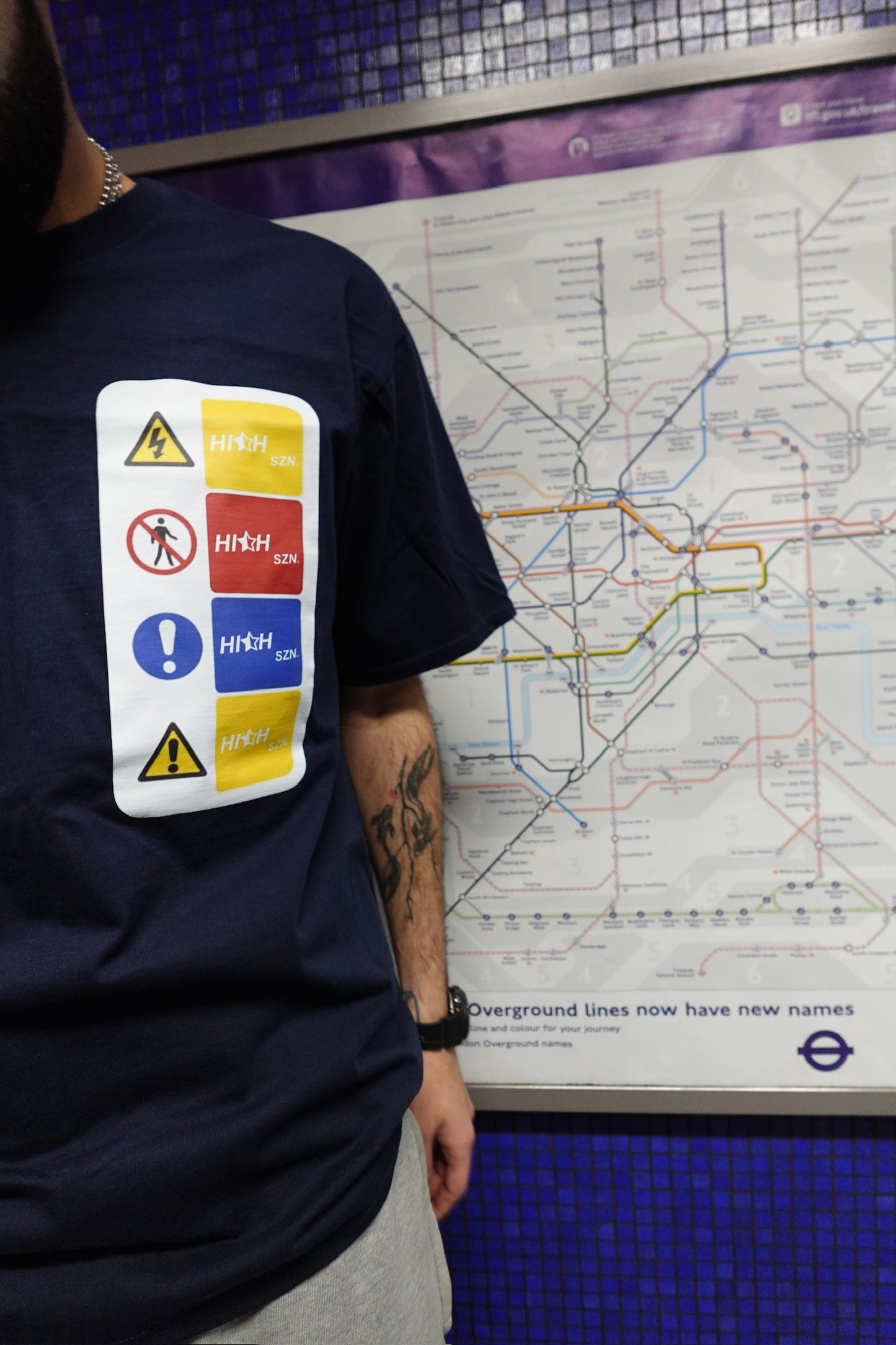 HIGH SZN® NAVY VOLTAGE T- SHIRT ( HAZARD COLLECTION)