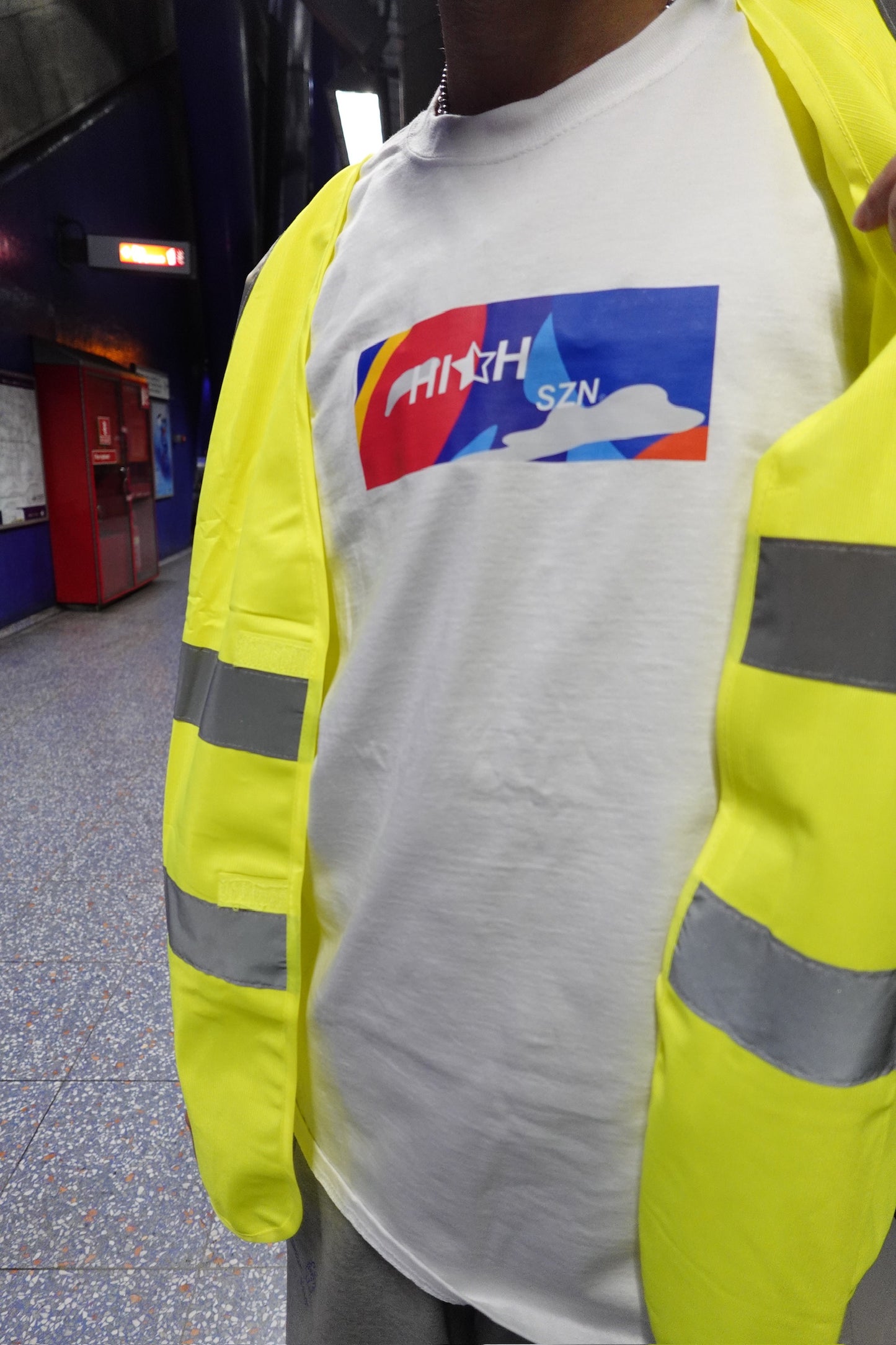 HIGH SZN® WHITE VOLTAGE T- SHIRT ( HAZARD COLLECTION)