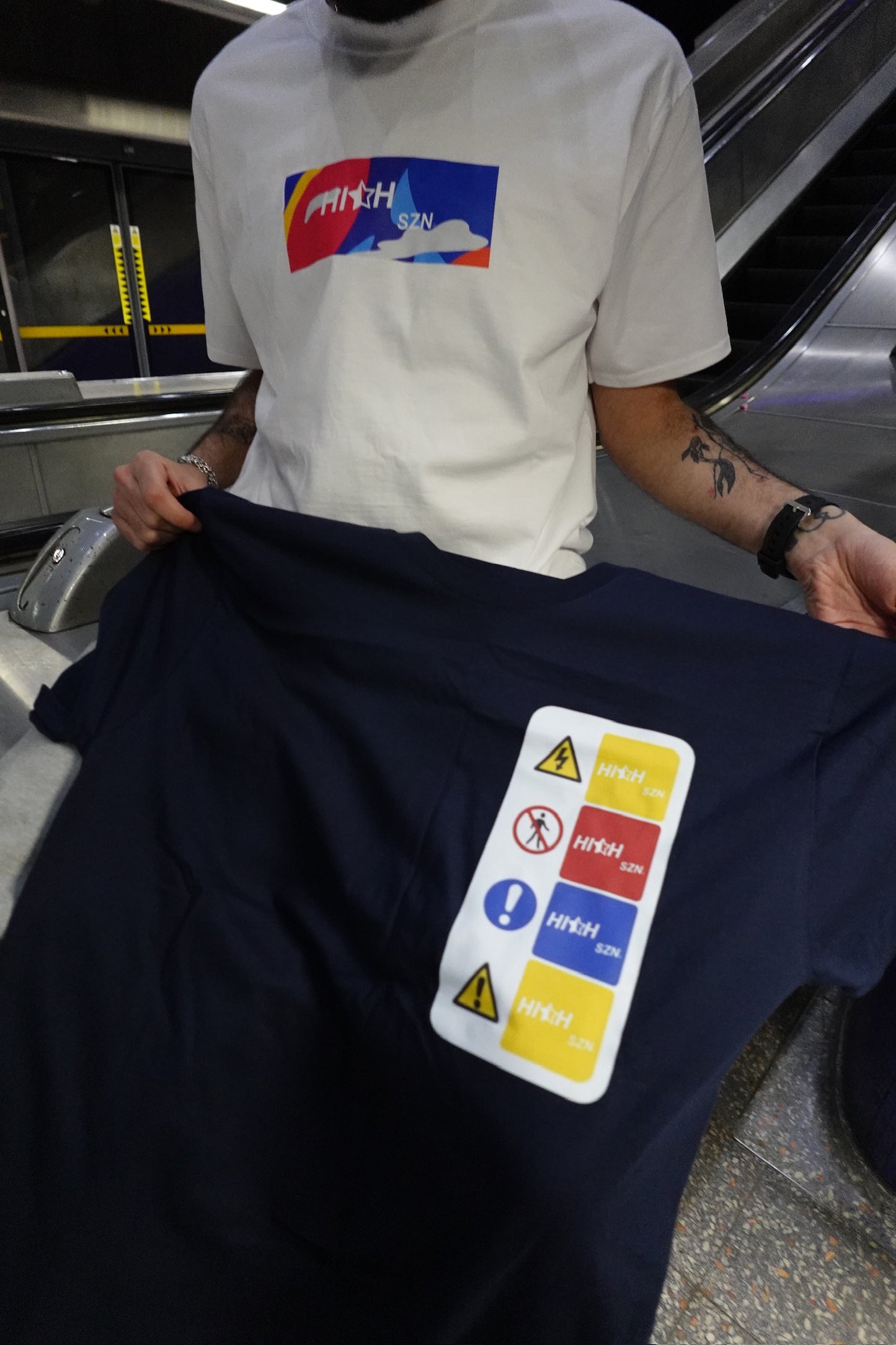 HIGH SZN® NAVY VOLTAGE T- SHIRT ( HAZARD COLLECTION)