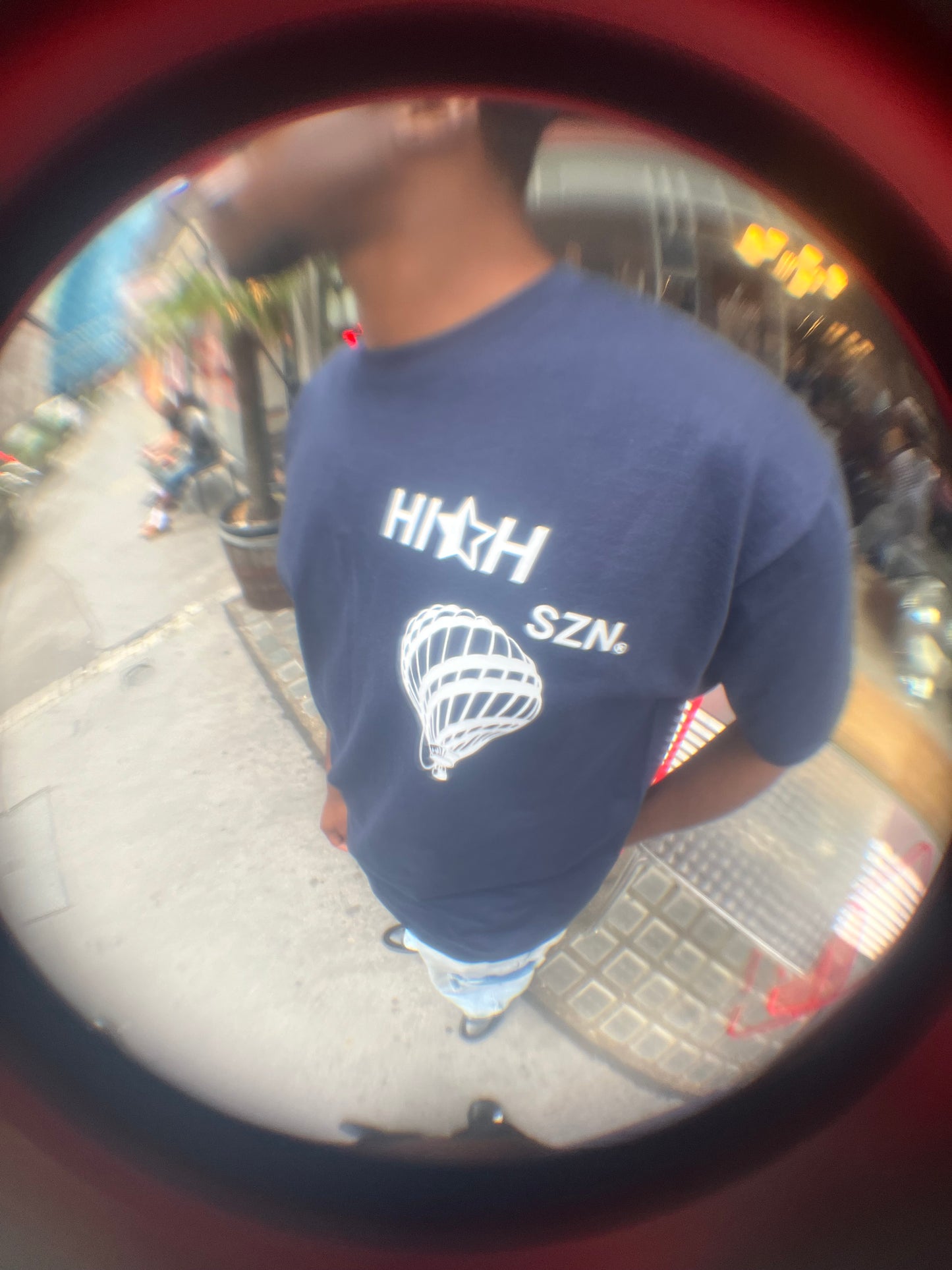 HIGH SZN®  NAVY 1/2 STAR BALLON T- SHIRT (RETRO)