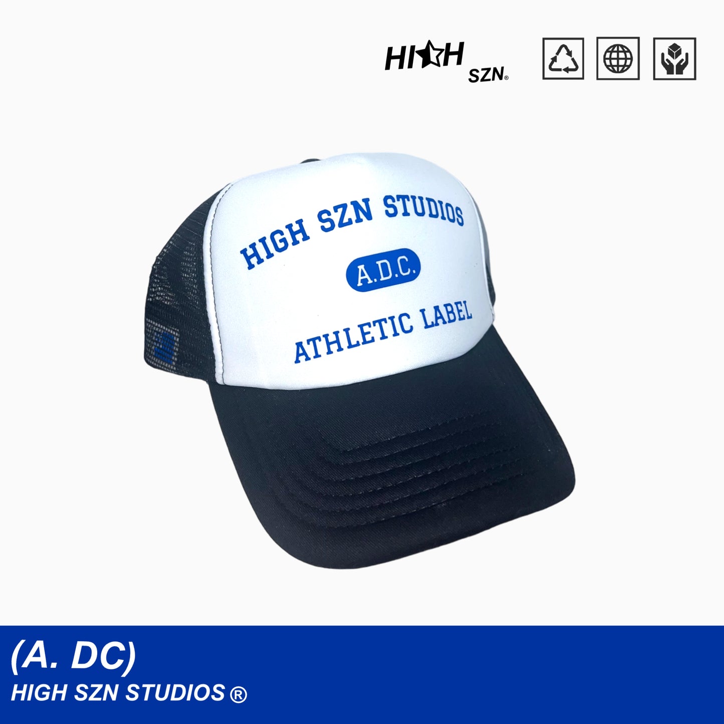 HIGHSZN® ATHLETIC LOGO BASEBALL TRUCKER / BLUE