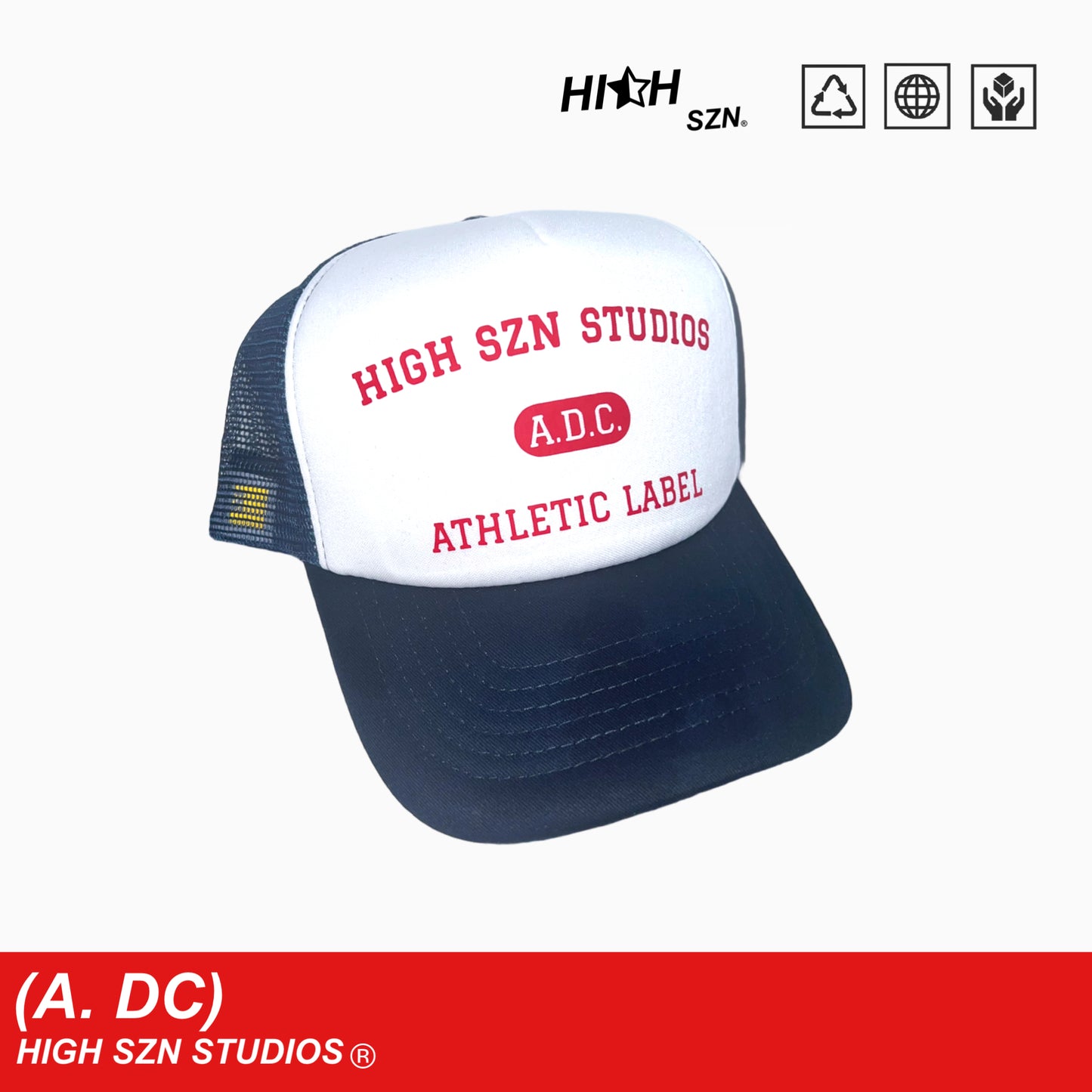 HIGHSZN® ATHLETIC LOGO BASEBALL TRUCKER / BLUE