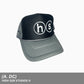 HIGHSZN® GREY 1/2 STAR LOGO BASEBALL TRUCKER / EMBROIDERED