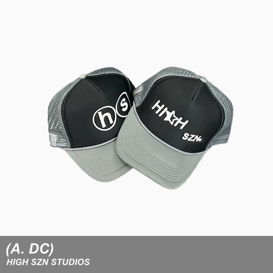 HIGHSZN® GREY 1/2 STAR LOGO BASEBALL TRUCKER / EMBROIDERED